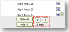 Use the up/down arrows to re-order the layering of objects.