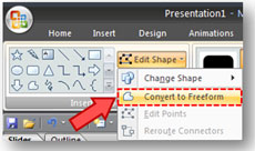 You can find the Convert to Freeform option under the Edit Shape dropdown.