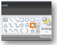 Select the Freeform shape option -- not the Arrow shape option. 