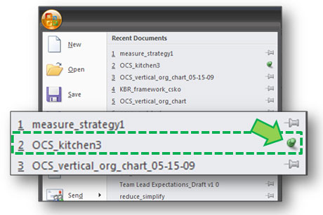 Click on the file's push pin to lock it in the Recent Documents list.