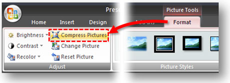 Use the compress pictures to reduce your PPT file size.